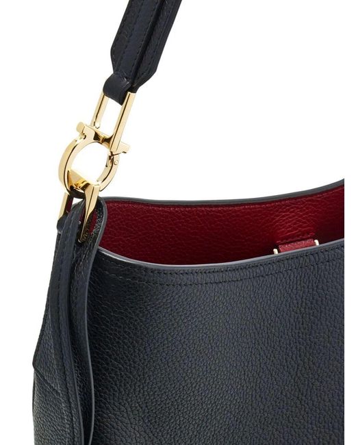 Ferragamo Black Ferragamo North-South Medium Hobo Bag