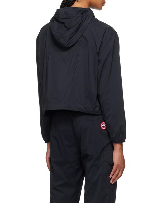 Canada Goose Black Kaslo Zip-Up Cropped Windbreaker