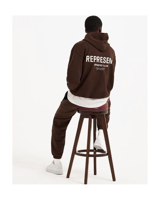 Represent Brown Logo-Print Joggers for men