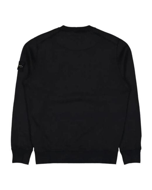 Stone Island Black Logo-Badge Organic Cotton Sweatshirt for men