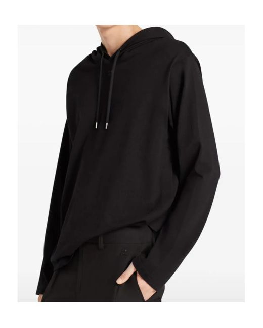 Courreges Black Courrèges Logo Embroidered Drawstring Hoodie