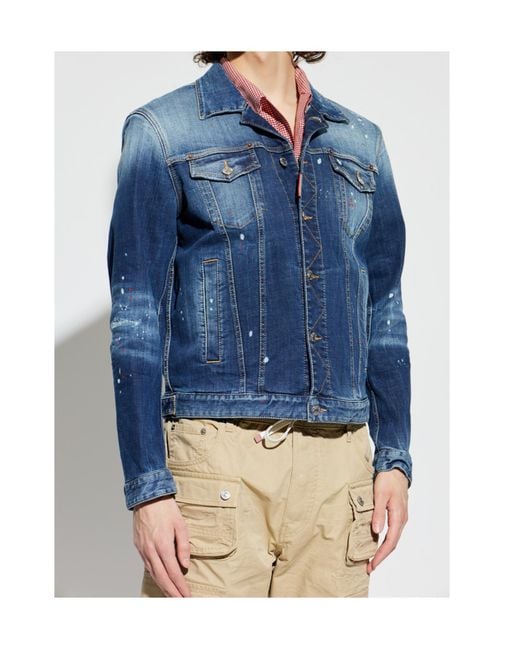 DSquared² Blue Distressed Sport Denim Jacket for men