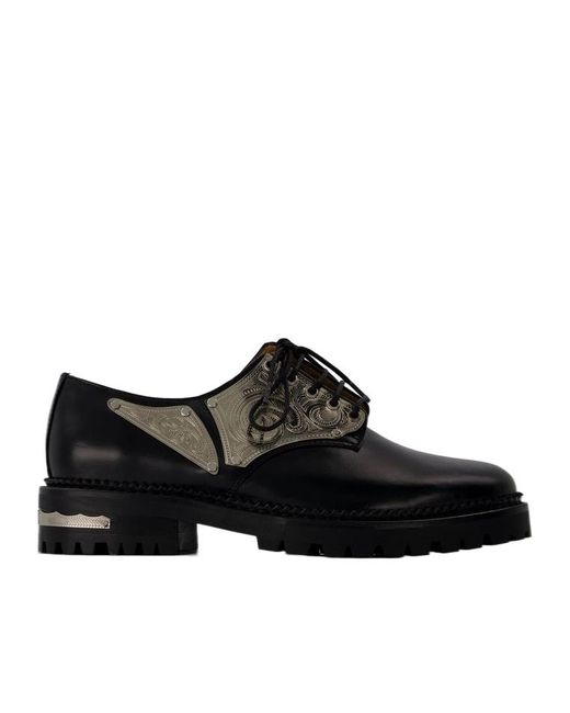Toga Black Western Derby Shoes for men