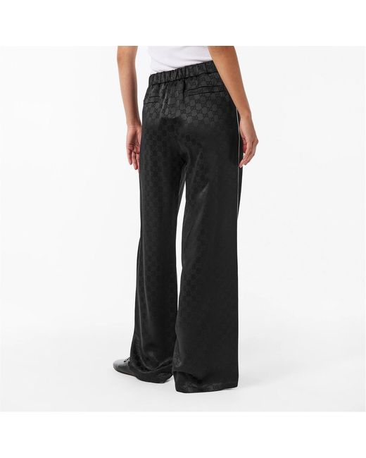 Gucci Black Logo Wide-Leg Track Pants