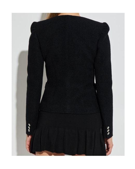 Alessandra Rich Black V-Neck Button Embellished Blazer