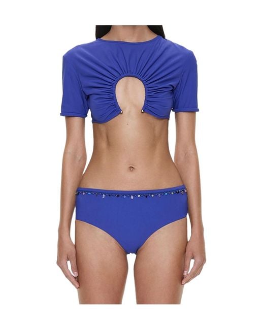Christopher Esber Blue Cropped Top