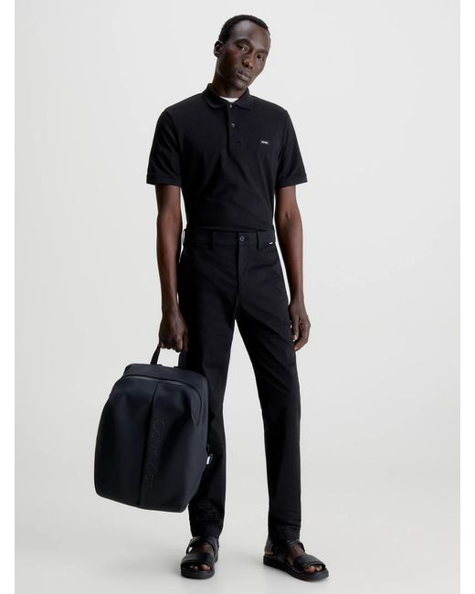Calvin Klein Black Short-Sleeved Polo Shirt for men
