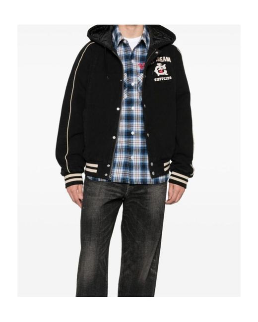 ICECREAM Black Hooded Graphic Kacket for men