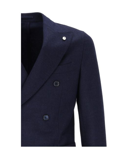 Lubiam Blue Long-Sleeve Blazer for men