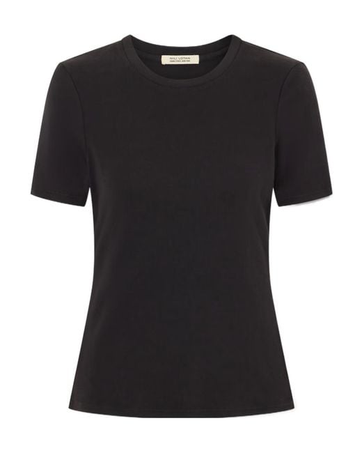 Nili Lotan Black Fitted Mid-Sleeve T-Shirt