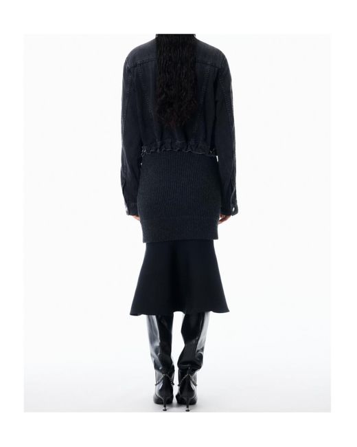 Alexander Wang Black Zip-Up Denim Jacket