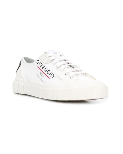 Givenchy White Address Logo-Print Low-Top Sneakers