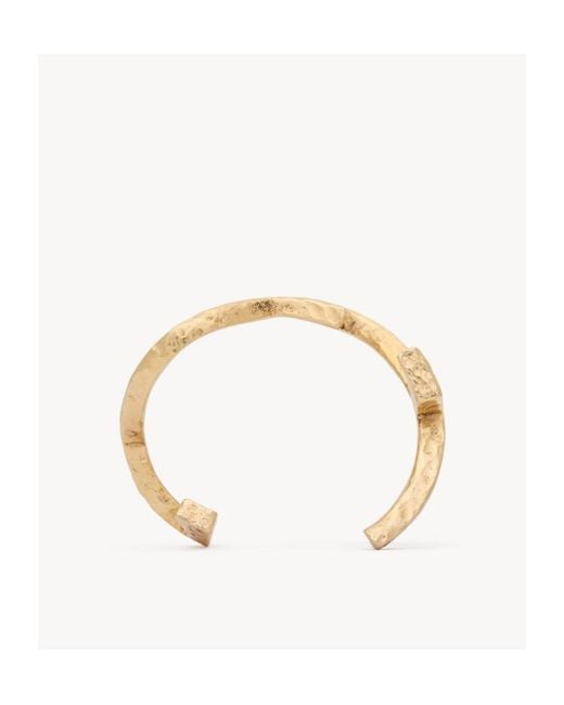 Saint Laurent Metallic Cassandre Twisted Cuff