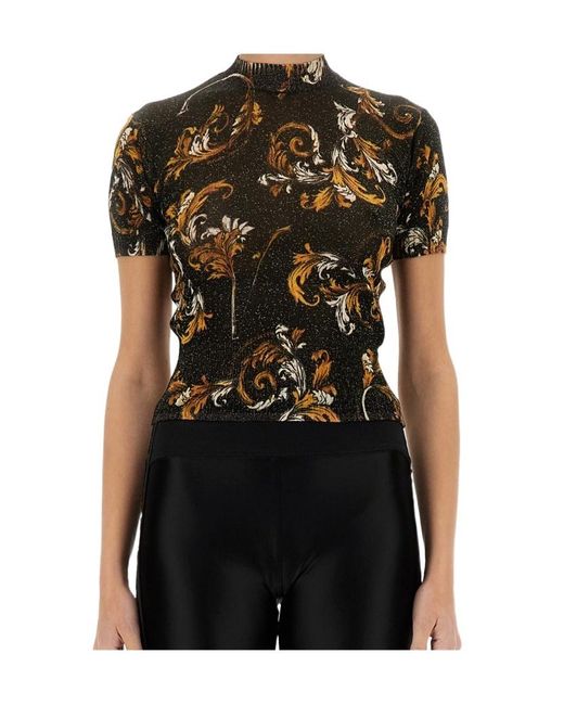 Versace Jeans White Couture Baroque Knitted T-Shirt