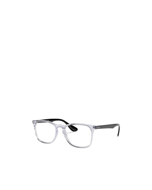 Ray-Ban White Geometric Frame Plain Mirror for men