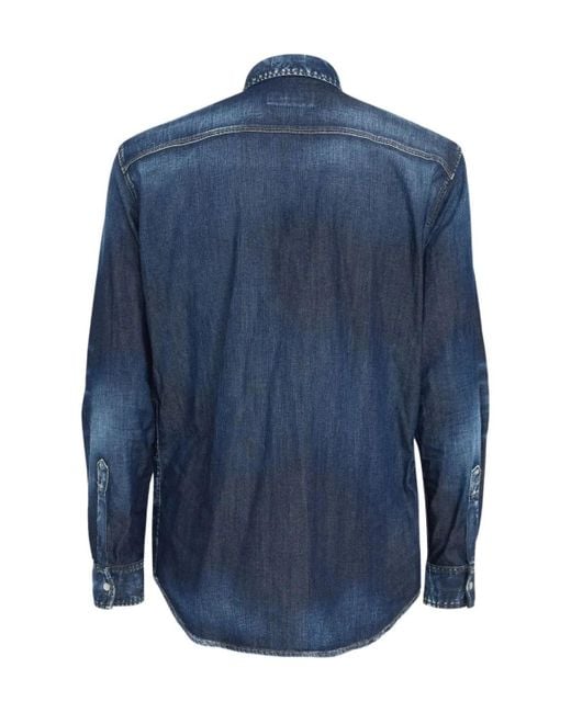 DSquared² Blue Faded Denim Shirt for men