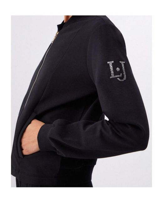 Liu Jo Blue Logo Detail Zip-Up Jumpsuit