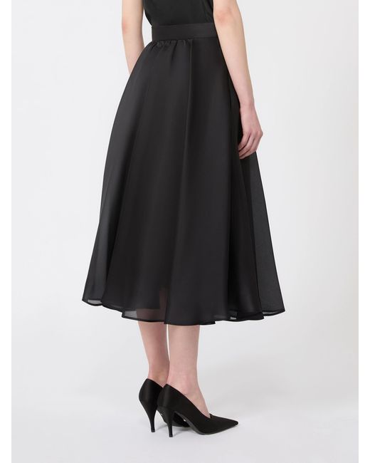 Max Mara Black Studio Calle Flared Midi Skirt