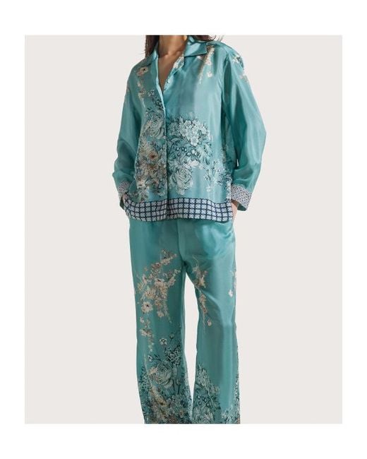 Seventy Blue Printed Floral Shirt