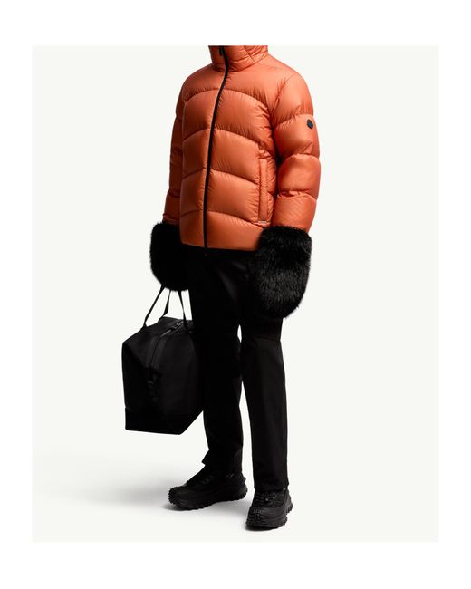 Moncler Orange Fulcran Hooded Short Down Jacket for men