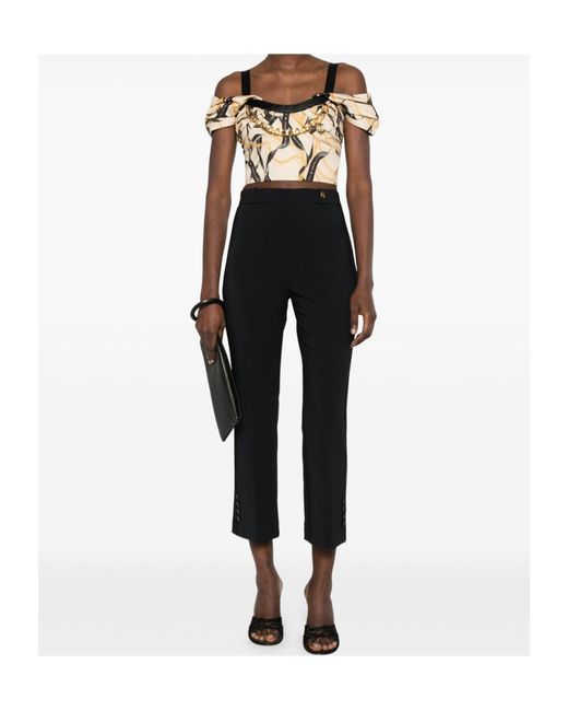 Elisabetta Franchi Multicolor Chain Detailed Cropped Top