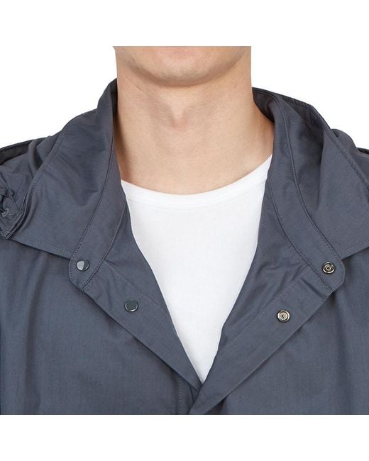 C P Company Blue Hooded Cotton Shirt Jacket for men