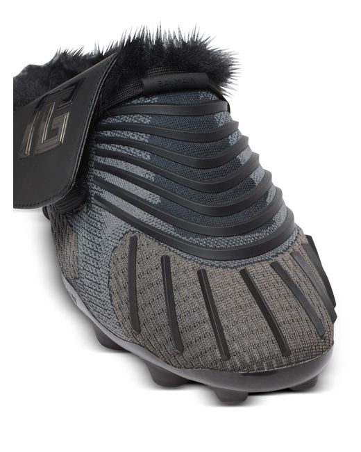 Balmain Brown Half Time Faux Fur-Lined Mules for men