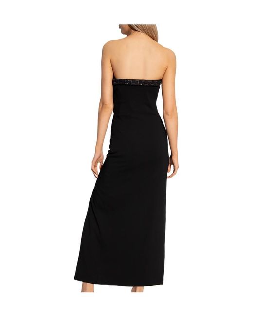 Versace Black Safety Pin Detailed Midi Dress