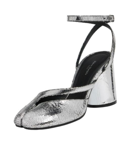 Maison Margiela White Strap Buckle Heeled Sandals