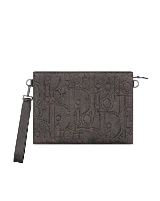Dior Gray A5 Triangle Pouch for men