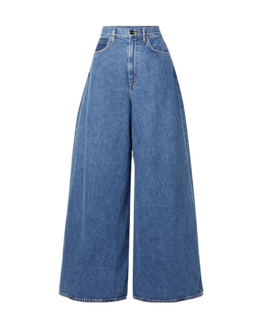 Goldsign Blue High-Waisted Wide-Leg Jeans