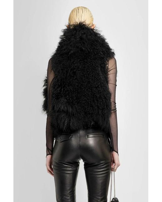 Ann Demeulemeester Black Bereta Shearling Waistcoat