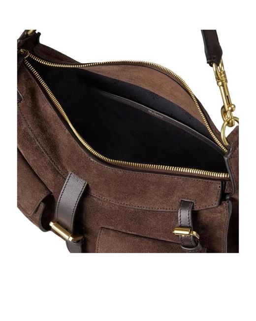 Mulberry Brown Buckled Pocket Shoulder Bag