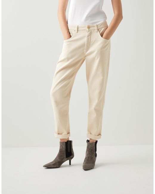Brunello Cucinelli White High-Rise Straight-Leg Jeans