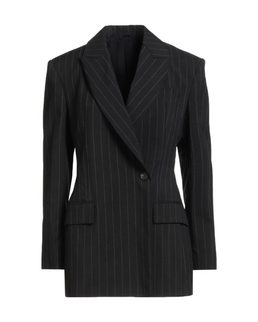 Brunello Cucinelli Black Striped Double-Breasted Blazer