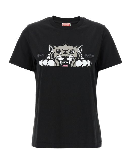 KENZO Black Logo Printed Crewneck T-Shirt