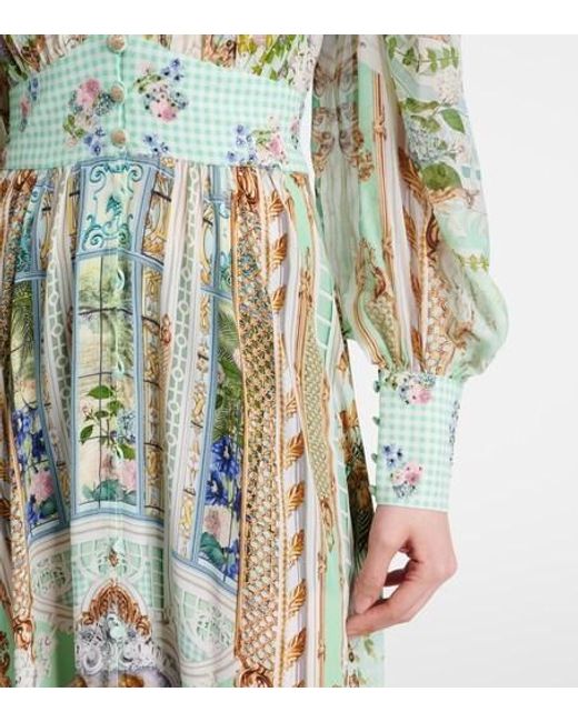 Camilla Green Crystal-Embellished Silk Maxi Dress