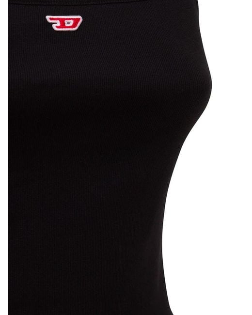 DIESEL Black T-Hop-D Logo Embroidered Cami Top