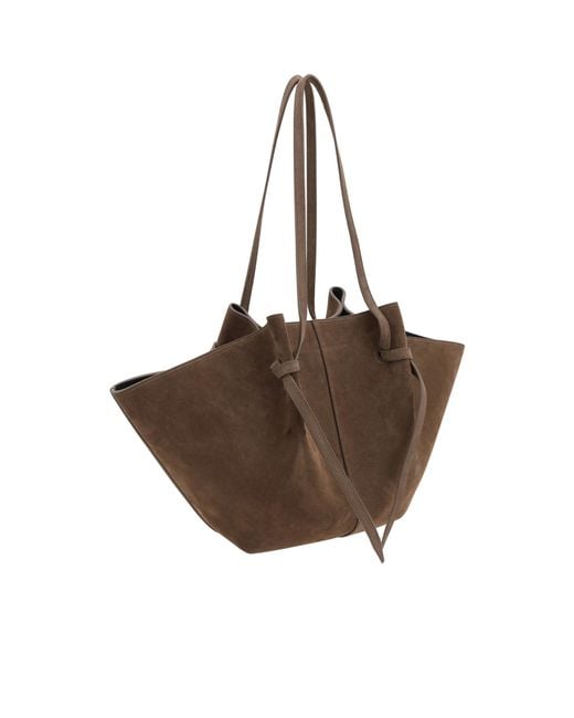 Yuzefi Brown Large Logo Detailed Shoulder Bag
