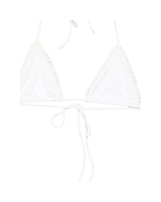 Frankie's Bikinis White Lace-Up Bikini