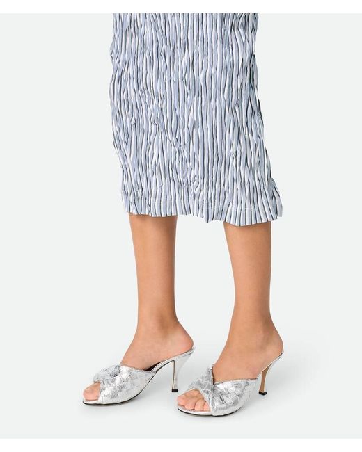 Bottega Veneta White Blink Folded Detailed Mules