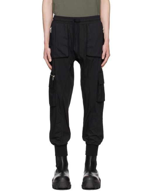 Thom Krom Black Drawstring-Waist Cargo Shorts for men
