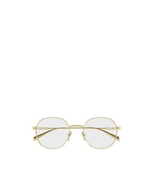 Gucci White Eyewear Round Frame Glasses
