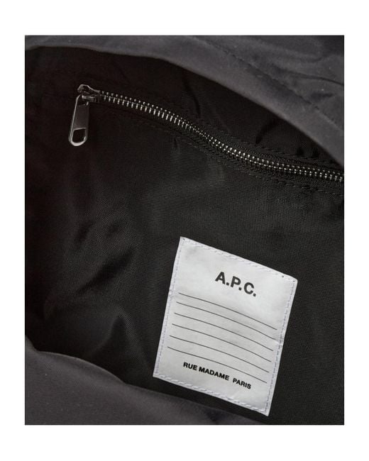 A.P.C. Black Backstage Small Logo Backpack for men