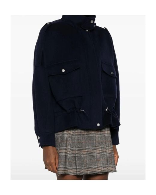 Pinko Blue Flap-Pocket Button-Fastening Jacket