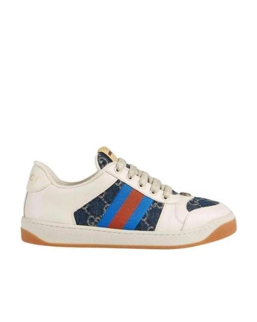 Gucci Blue Gg Screener Low-Top Sneakers