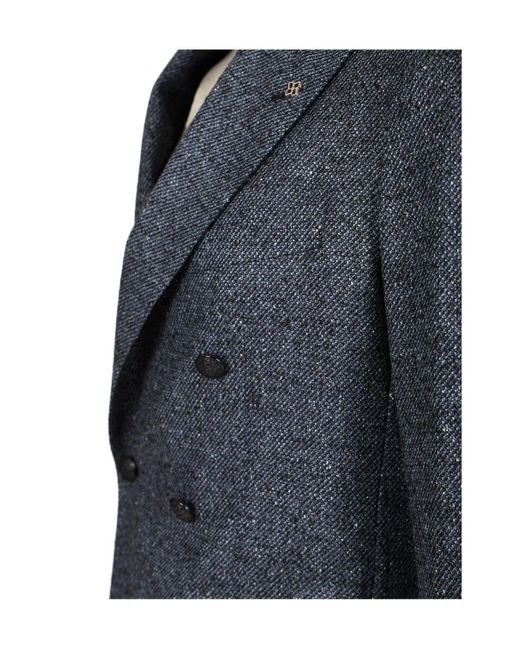 Tagliatore Blue Double-Breasted Tailored Blazer for men