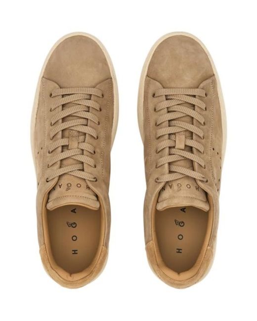 Hogan Brown H672 Logo Perforated Sneakers