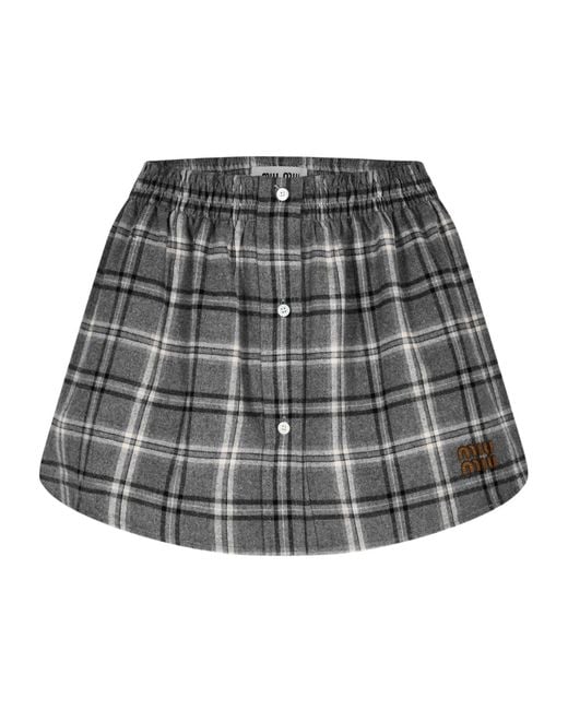 Miu Miu Gray Mini Skirt