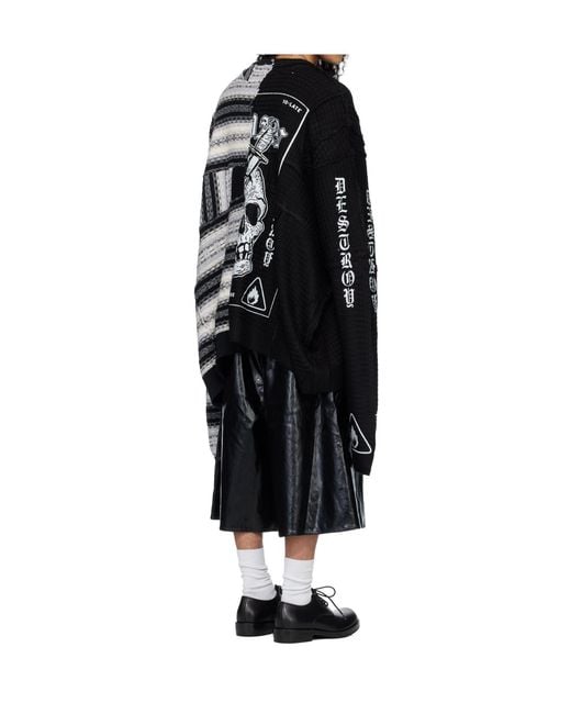 Lu'u Dan Black Patchwork Knit Sweater for men